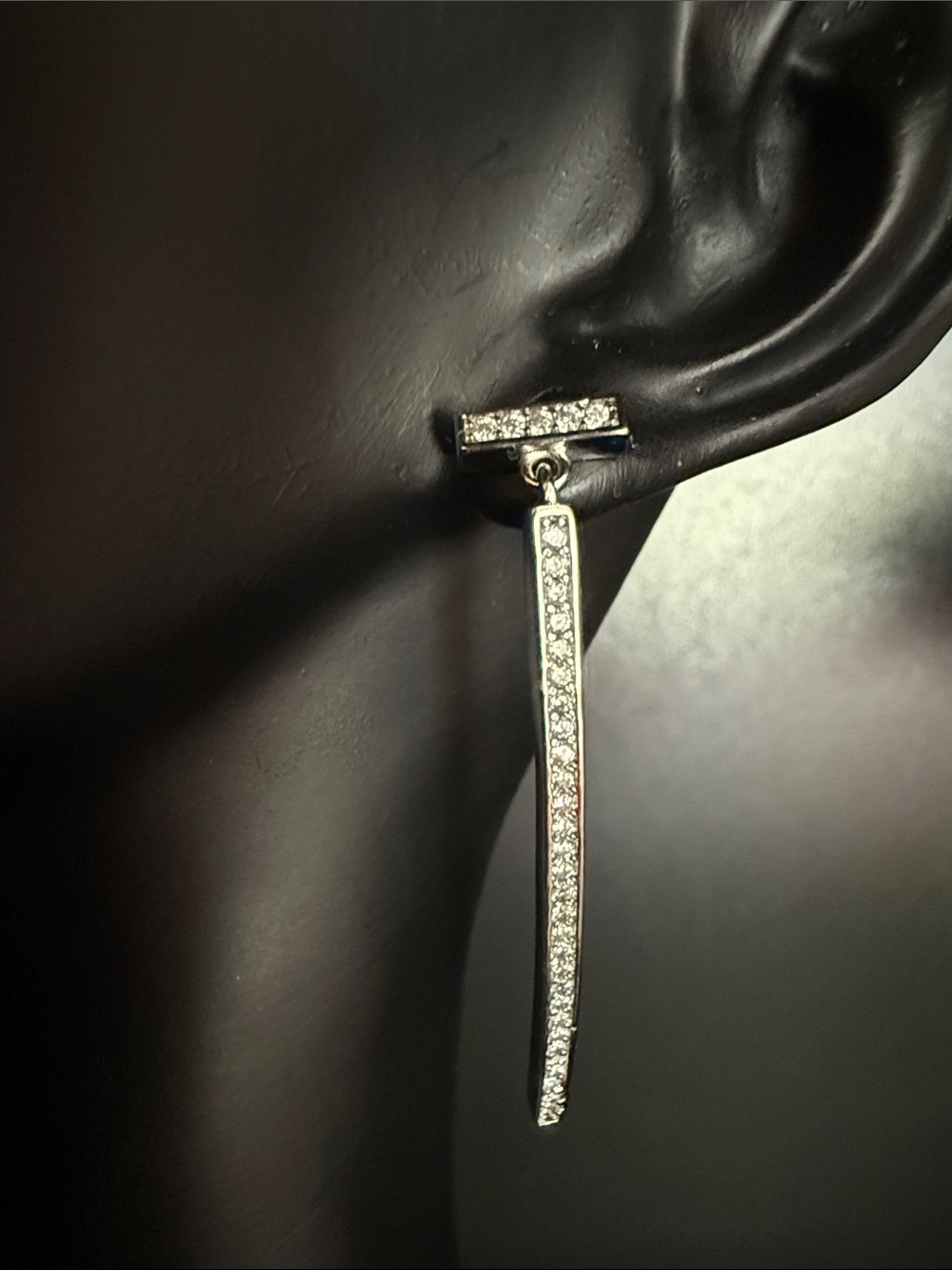 Dazzling Silver-Tone Crystal Drop Earrings